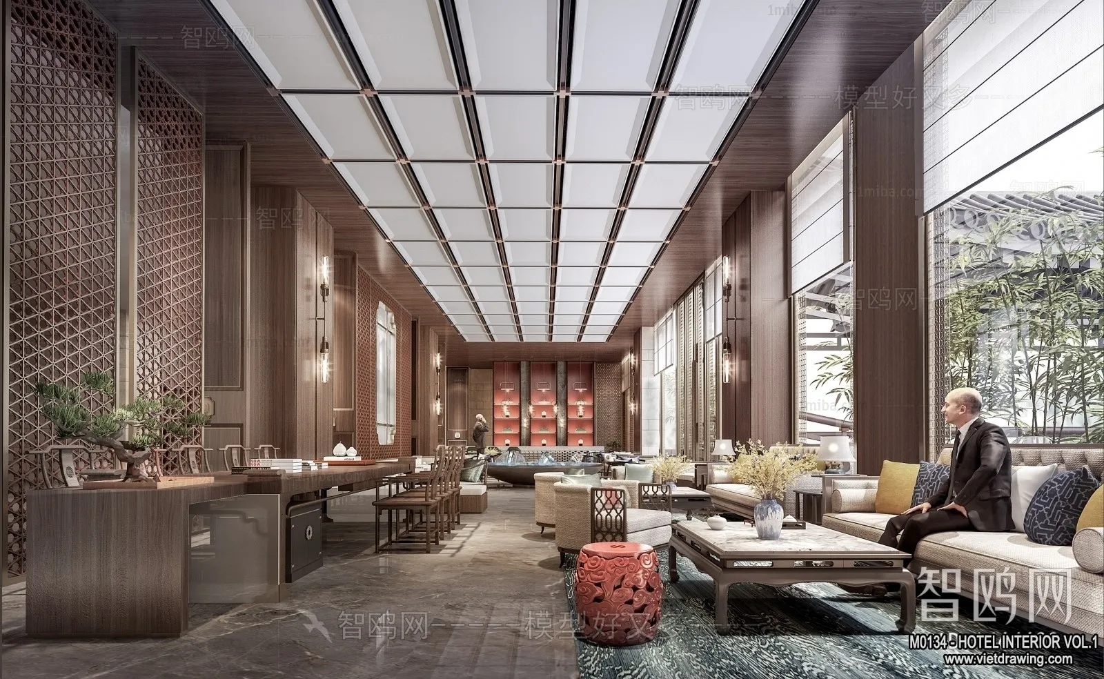 Hotel - Lobby - 3D Interior Scene - 3D Models - 432