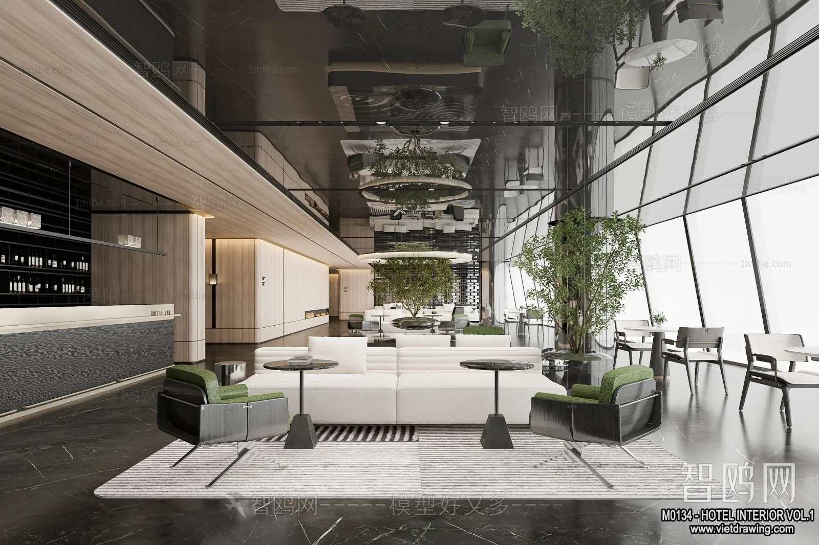 Hotel - Lobby - 3D Interior Scene - 3D Models - 435