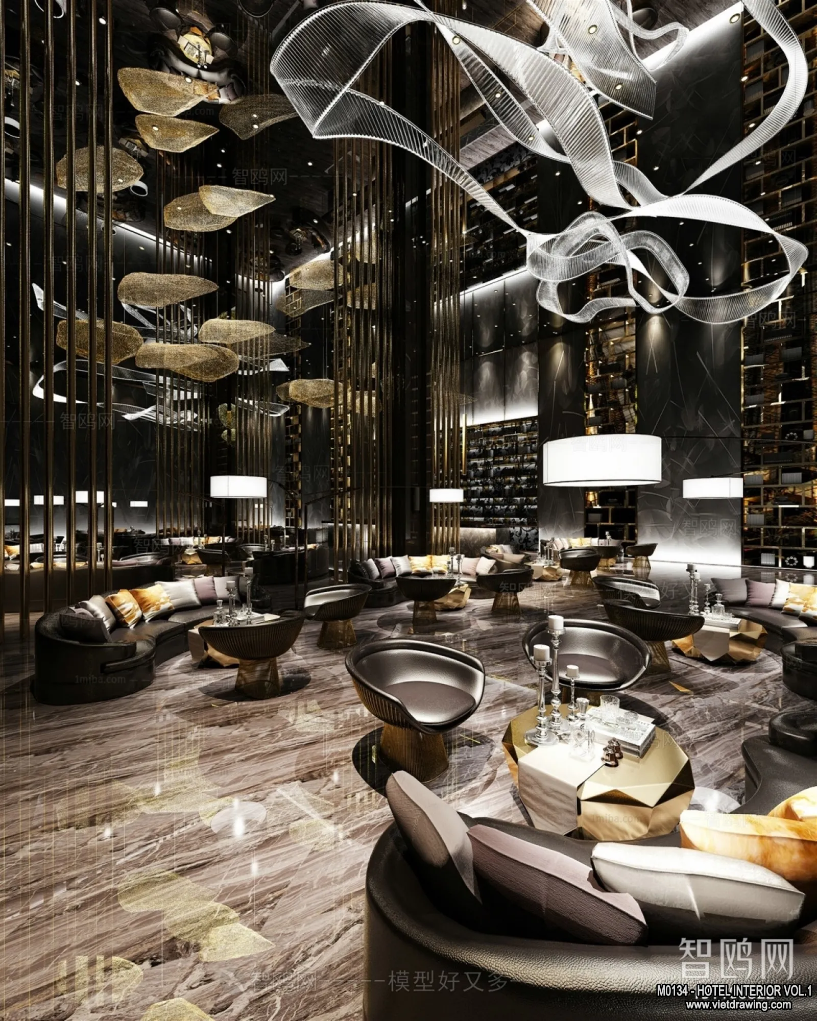 Hotel - Lobby - 3D Interior Scene - 3D Models - 441