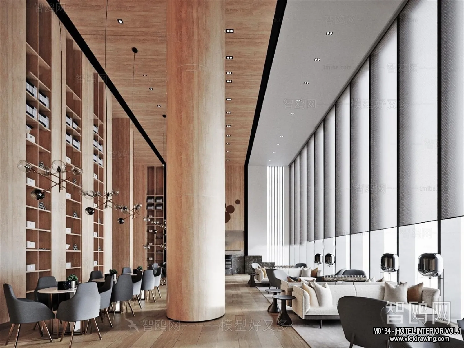 Hotel - Lobby - 3D Interior Scene - 3D Models - 451