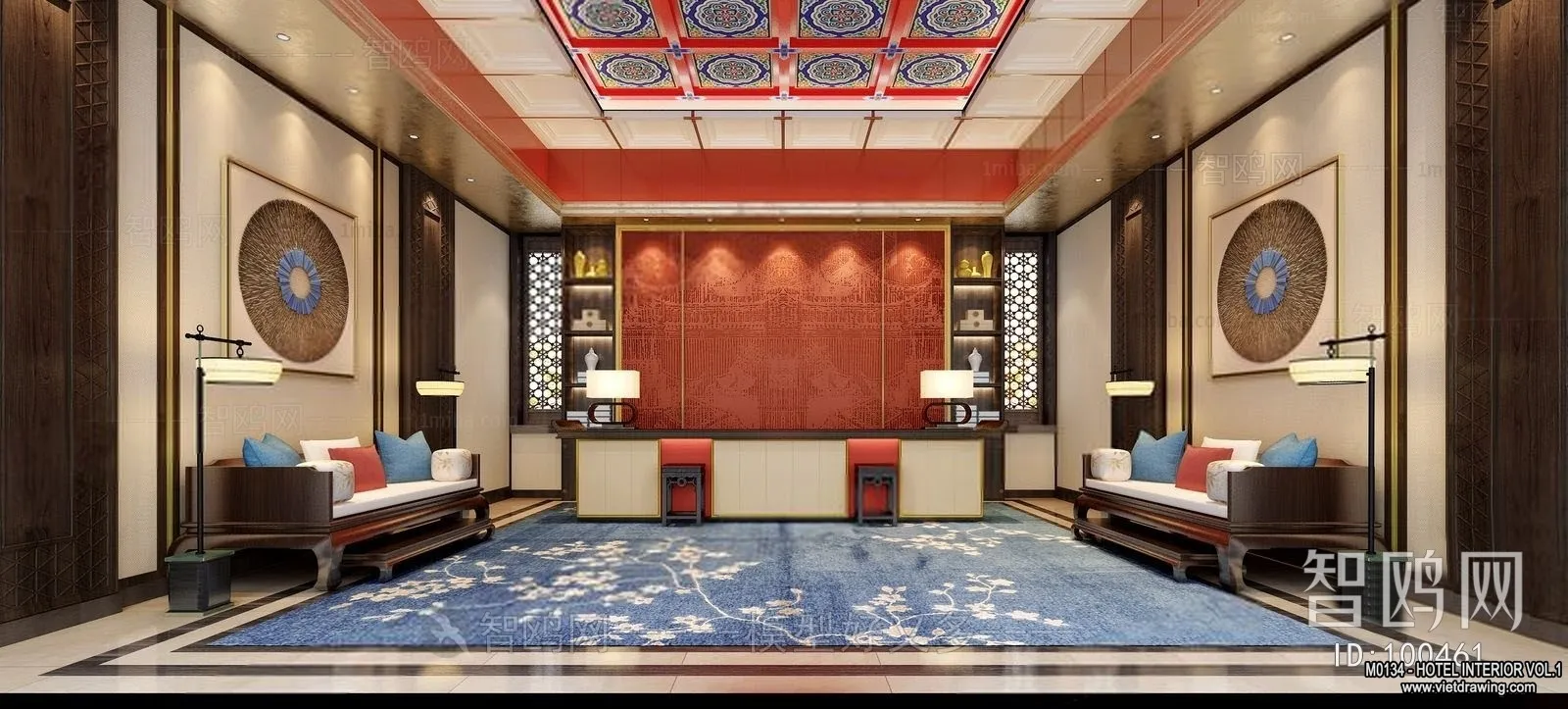 Hotel - Lobby - 3D Interior Scene - 3D Models - 464