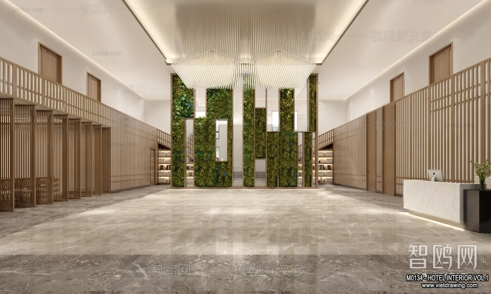 Hotel - Lobby - 3D Interior Scene - 3D Models - 465