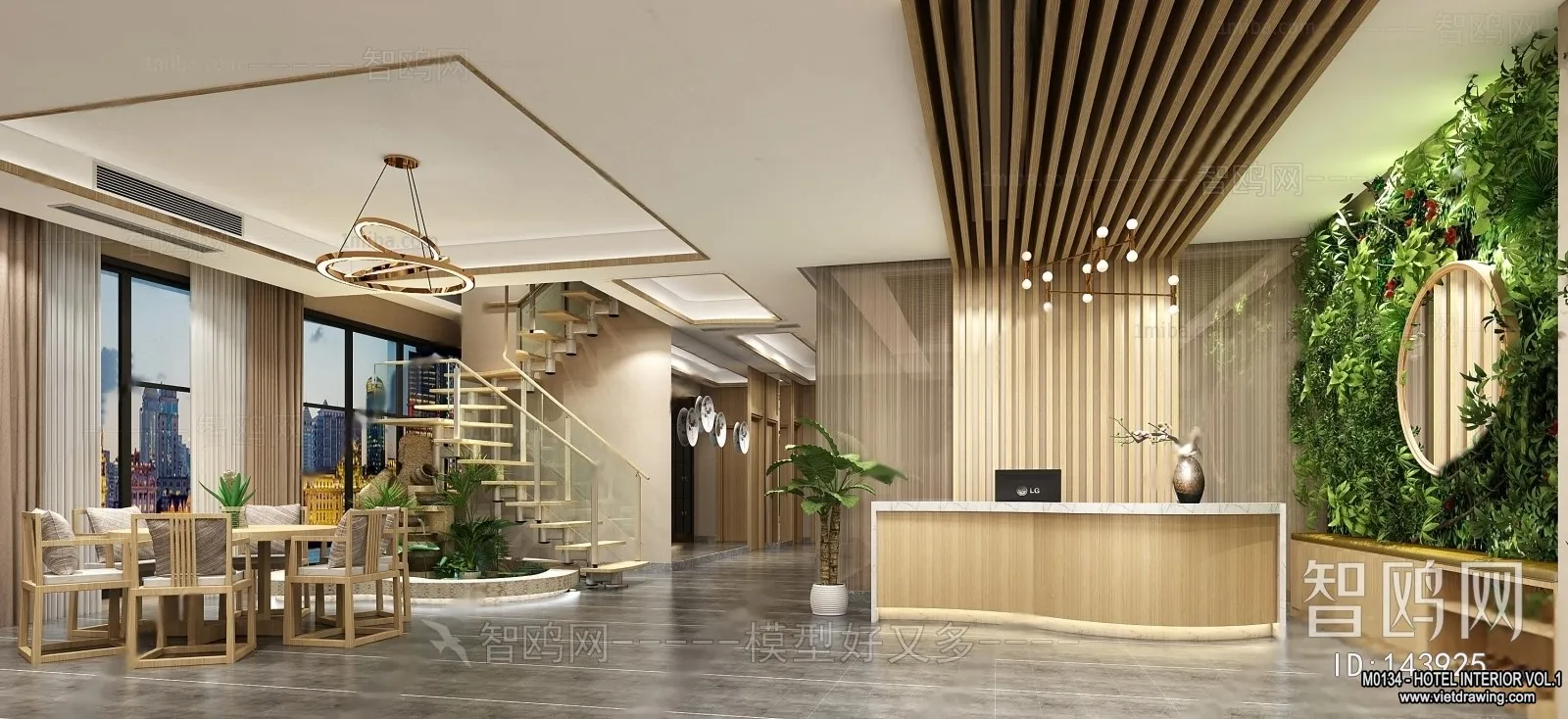 Hotel - Lobby - 3D Interior Scene - 3D Models - 467