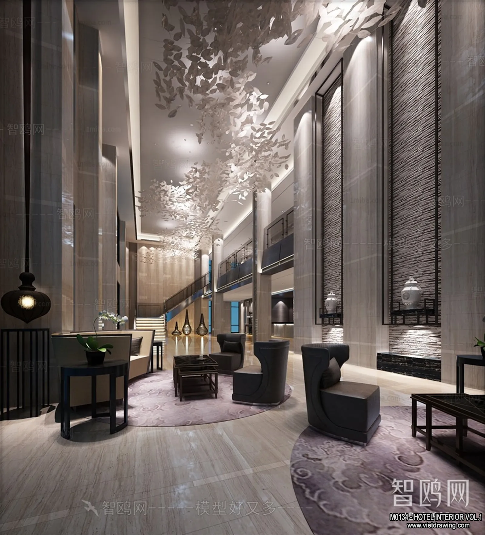 Hotel - Lobby - 3D Interior Scene - 3D Models - 474