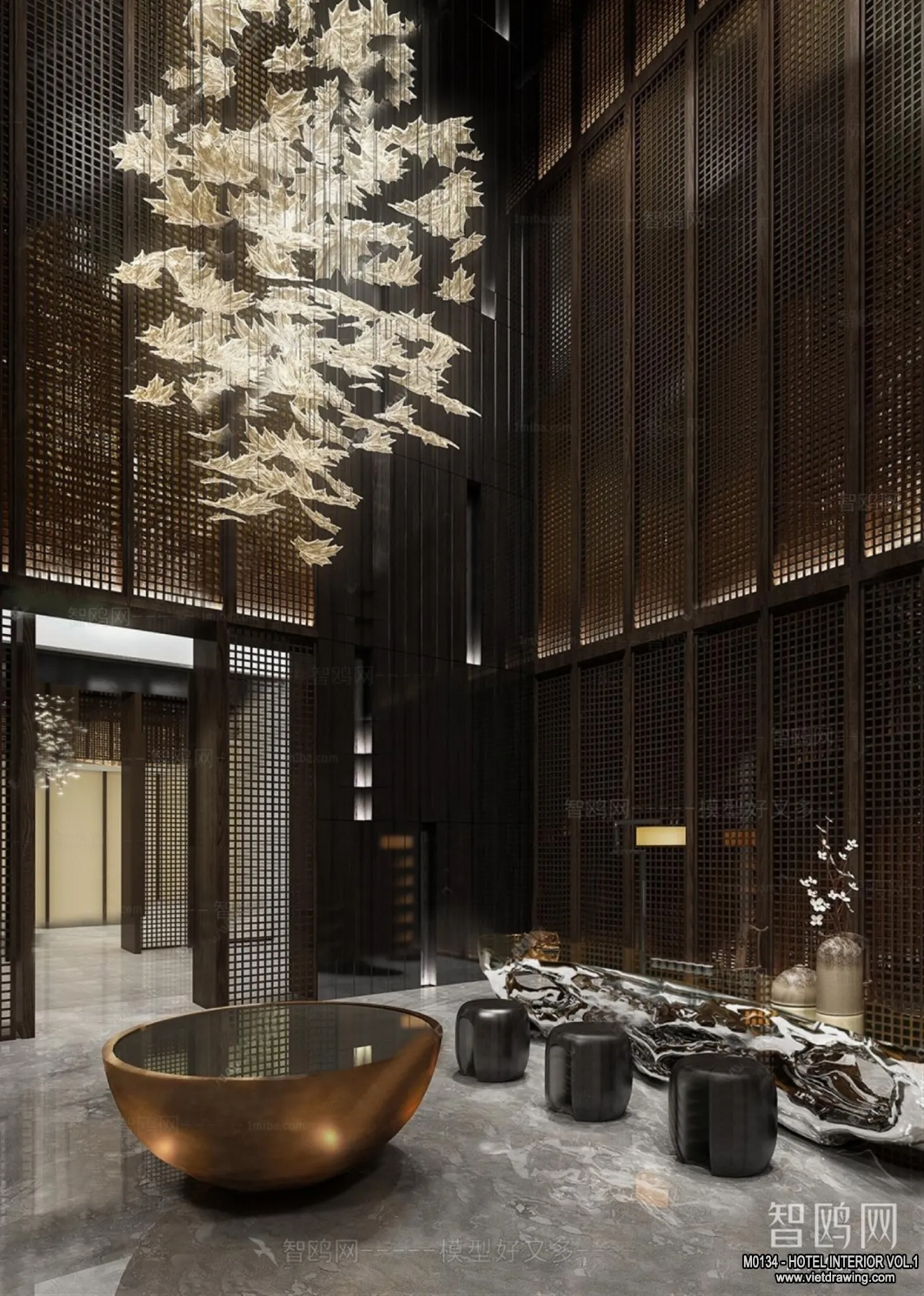 Hotel - Lobby - 3D Interior Scene - 3D Models - 477