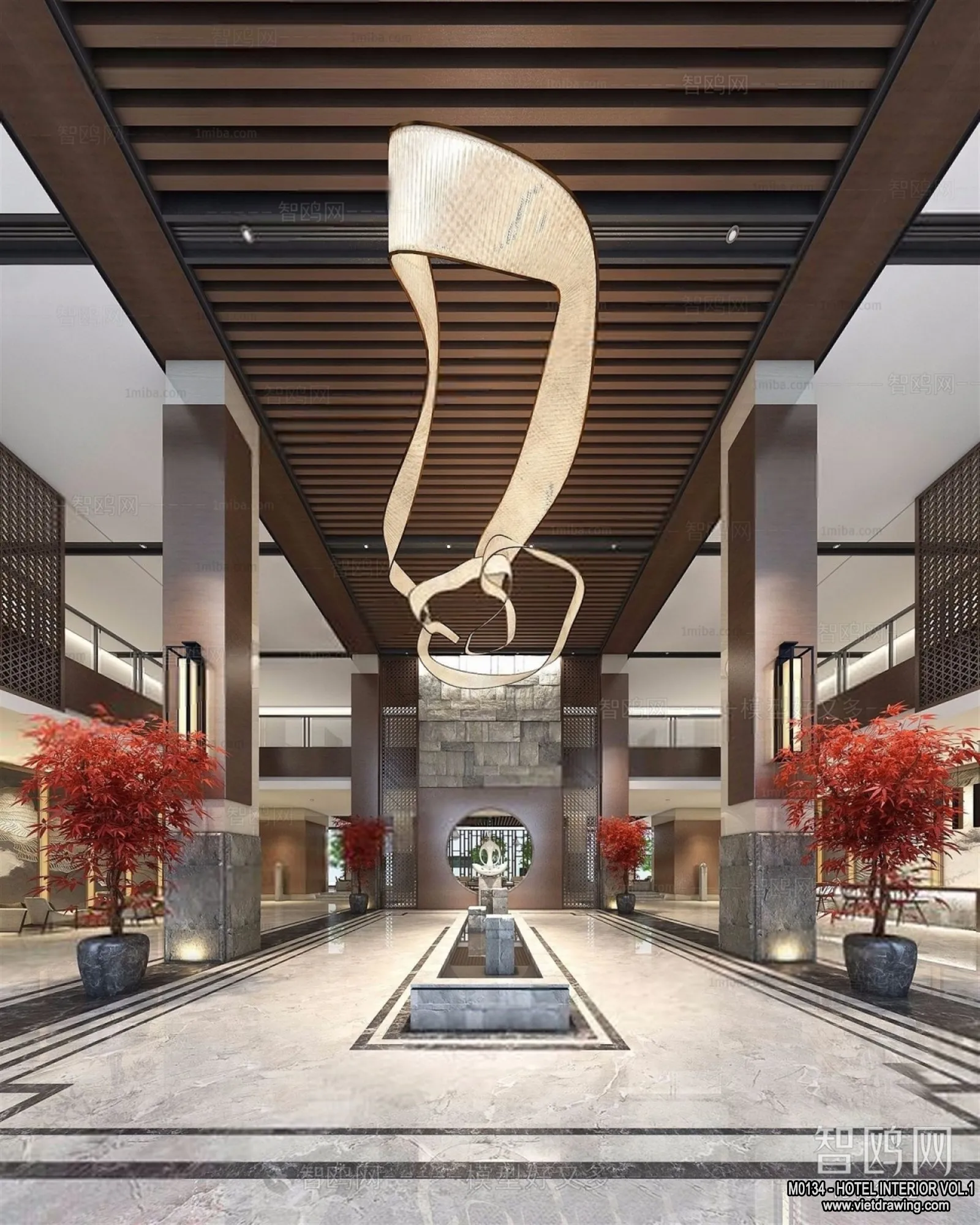 Hotel - Lobby - 3D Interior Scene - 3D Models - 478