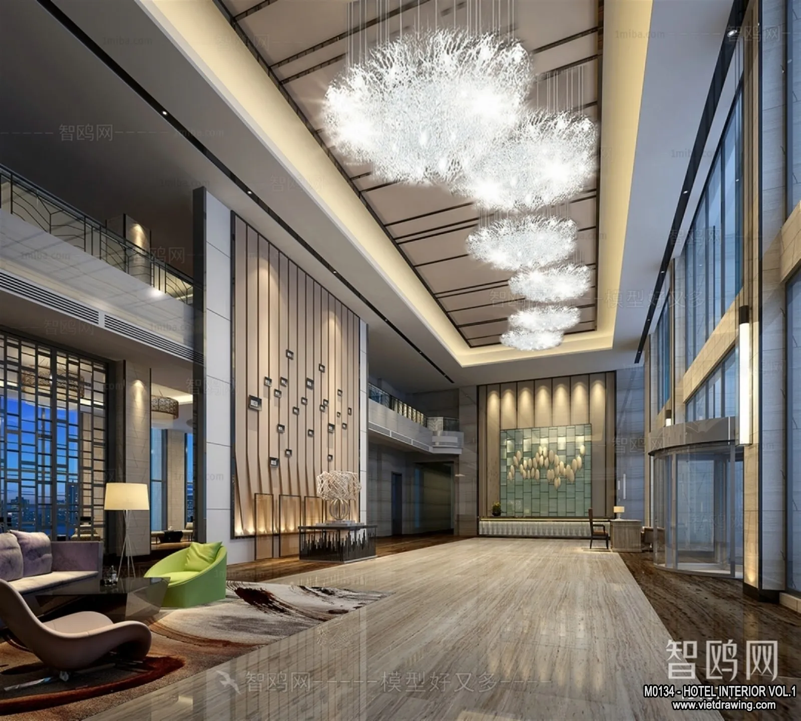 Hotel - Lobby - 3D Interior Scene - 3D Models - 480