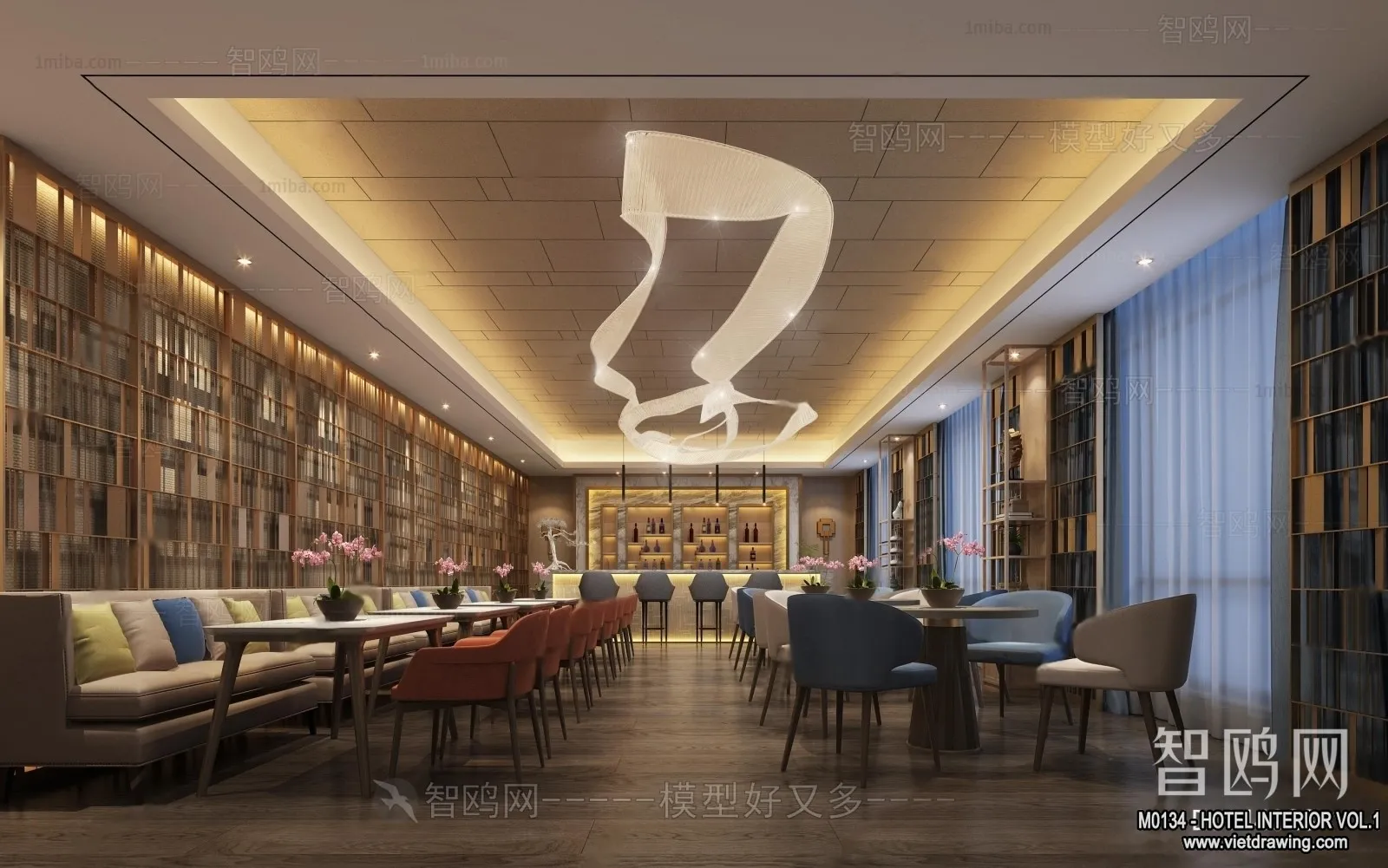 Hotel - Lobby - 3D Interior Scene - 3D Models - 483