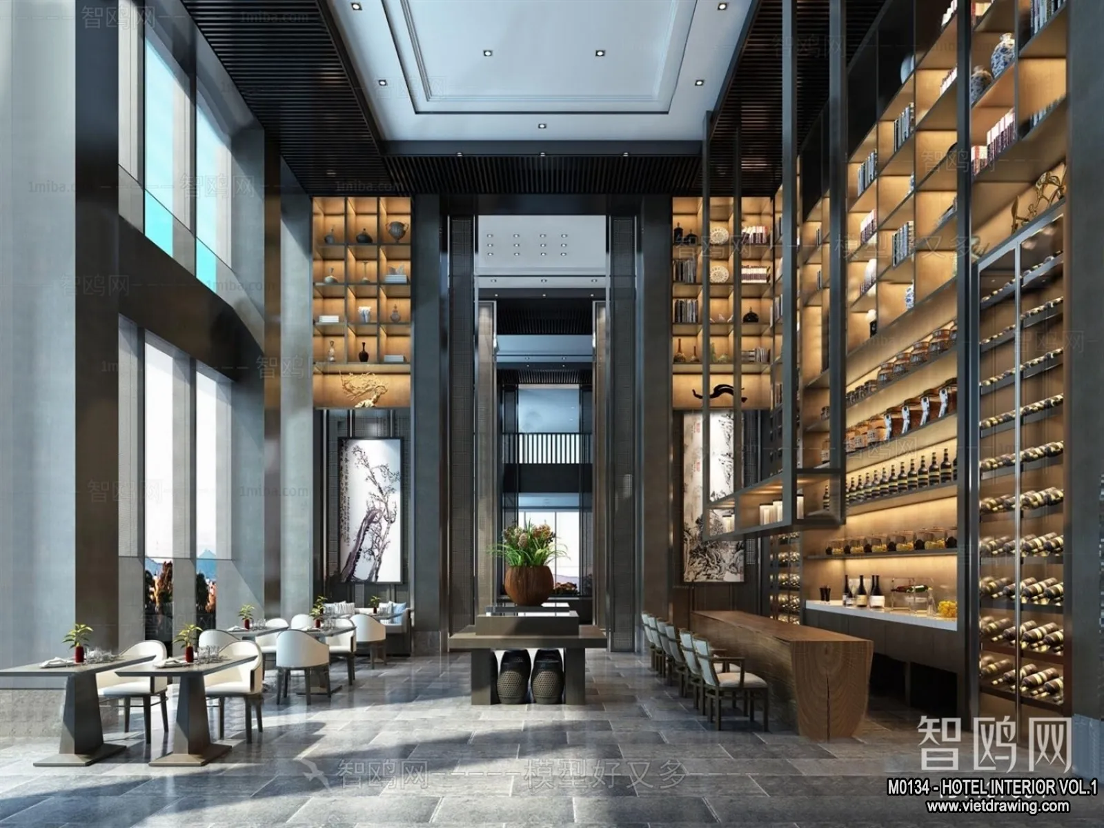 Hotel - Lobby - 3D Interior Scene - 3D Models - 484