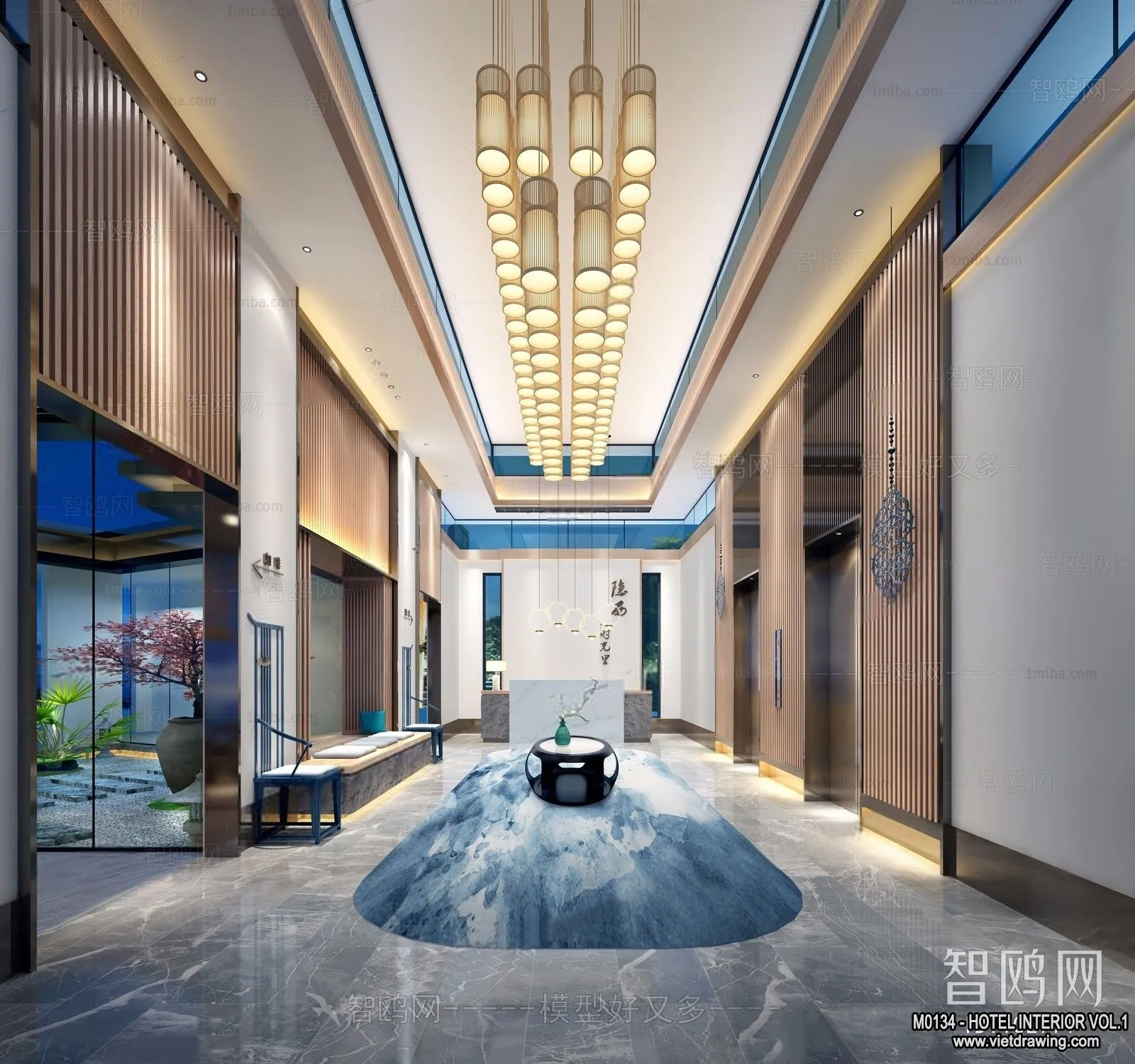 Hotel - Lobby - 3D Interior Scene - 3D Models - 490