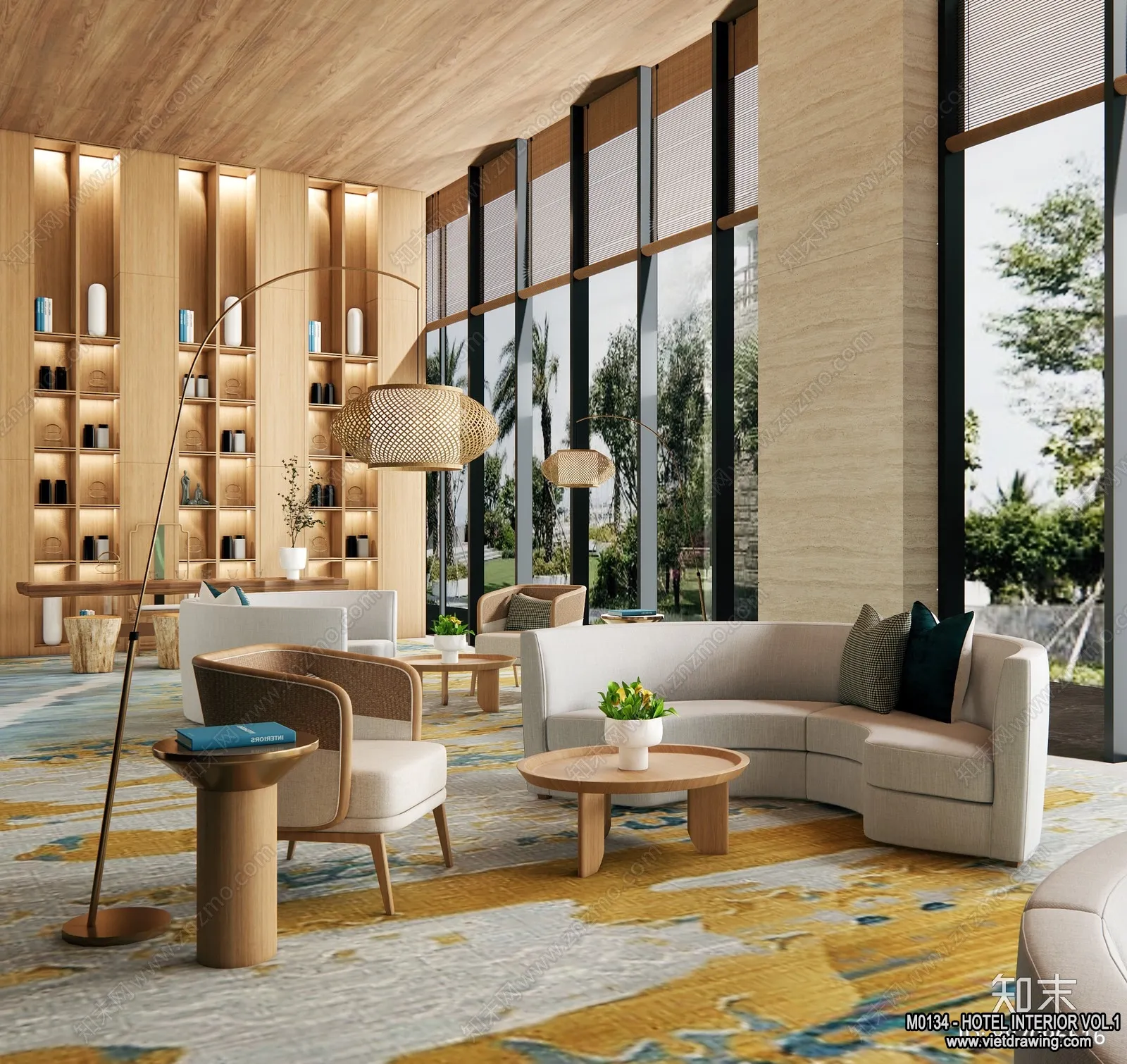 Hotel - Lobby - 3D Interior Scene - 3D Models - 491