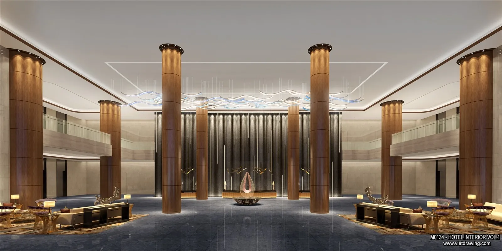 Hotel - Lobby - 3D Interior Scene - 3D Models - 501