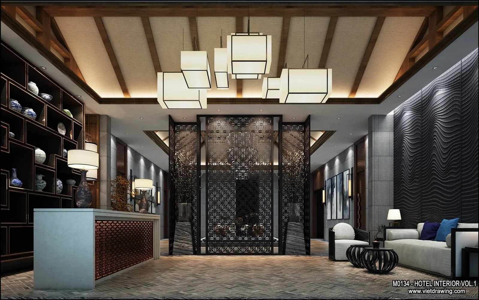 Hotel - Lobby - 3D Interior Scene - 3D Models - 508