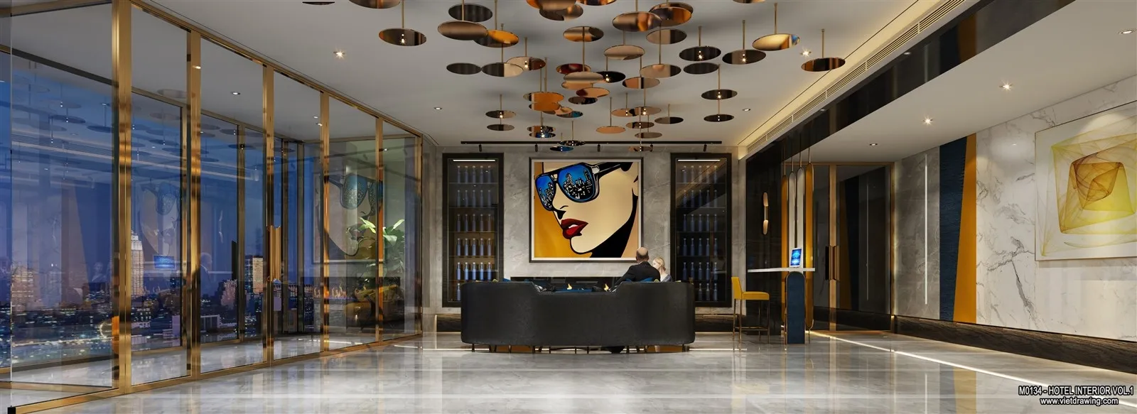 Hotel - Lobby - 3D Interior Scene - 3D Models - 516