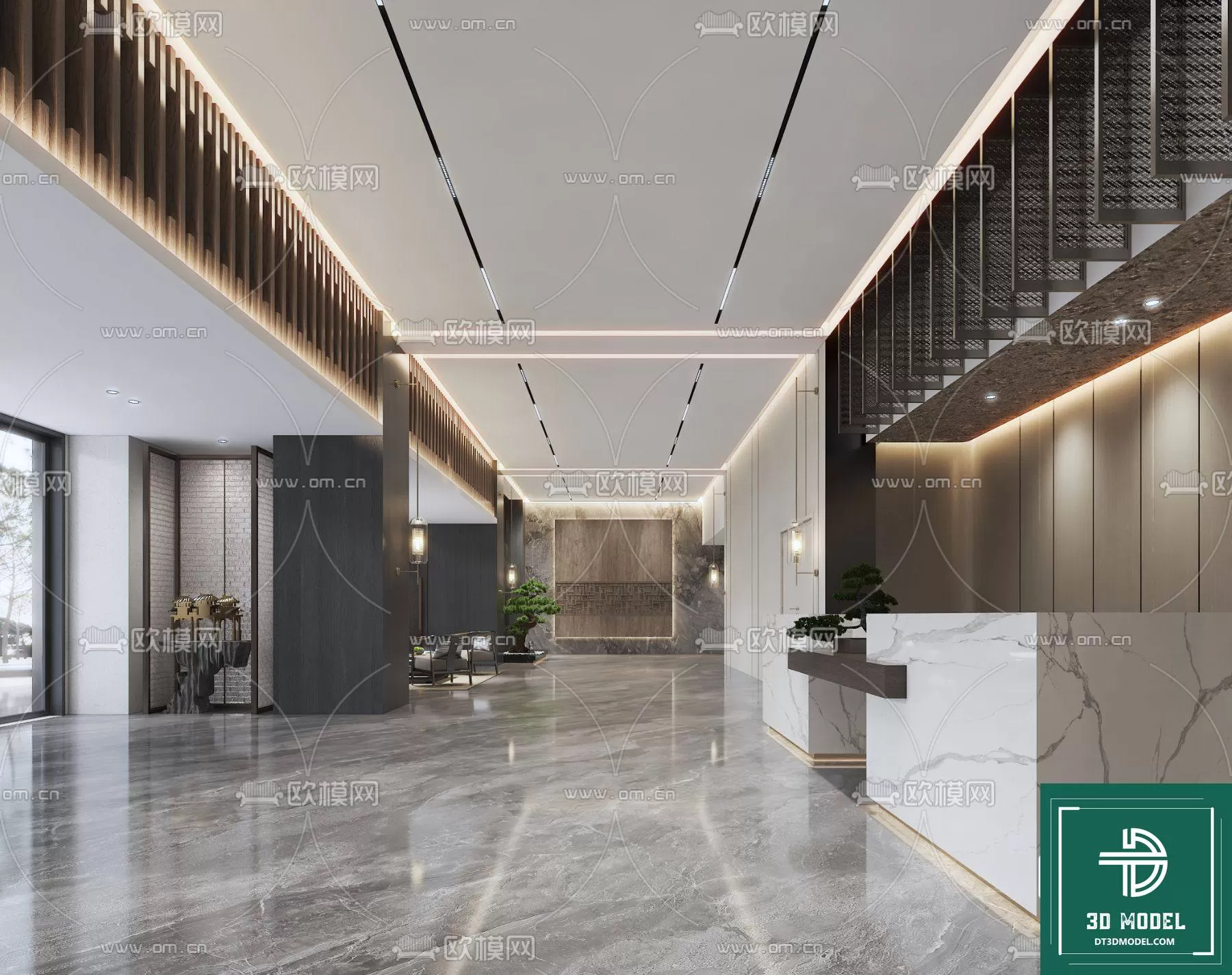 HOTEL LOBBY – 3D SCENES – 3D MODELS – 055