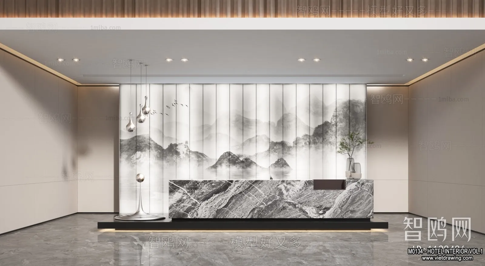 Hotel - Reception - 3D Interior Scene - 3D Models - 319