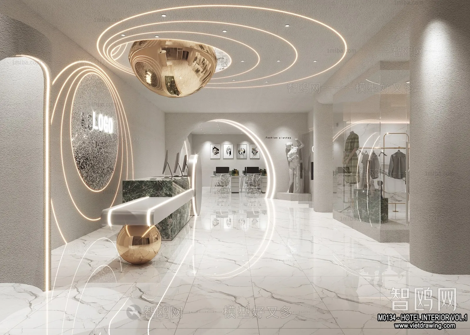 Hotel - Reception - 3D Interior Scene - 3D Models - 321