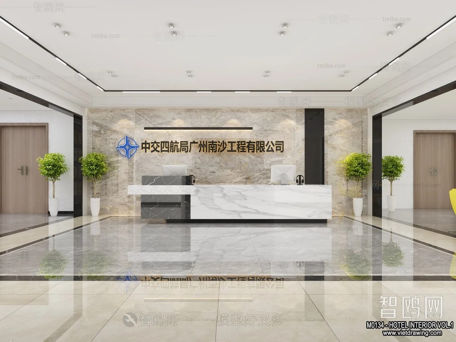 Hotel - Reception - 3D Interior Scene - 3D Models - 323