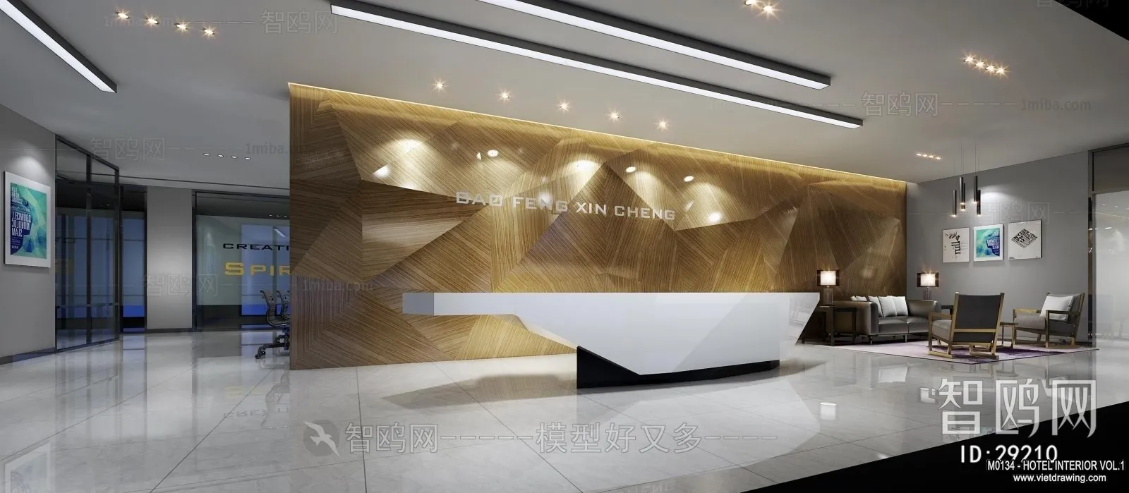 Hotel - Reception - 3D Interior Scene - 3D Models - 326