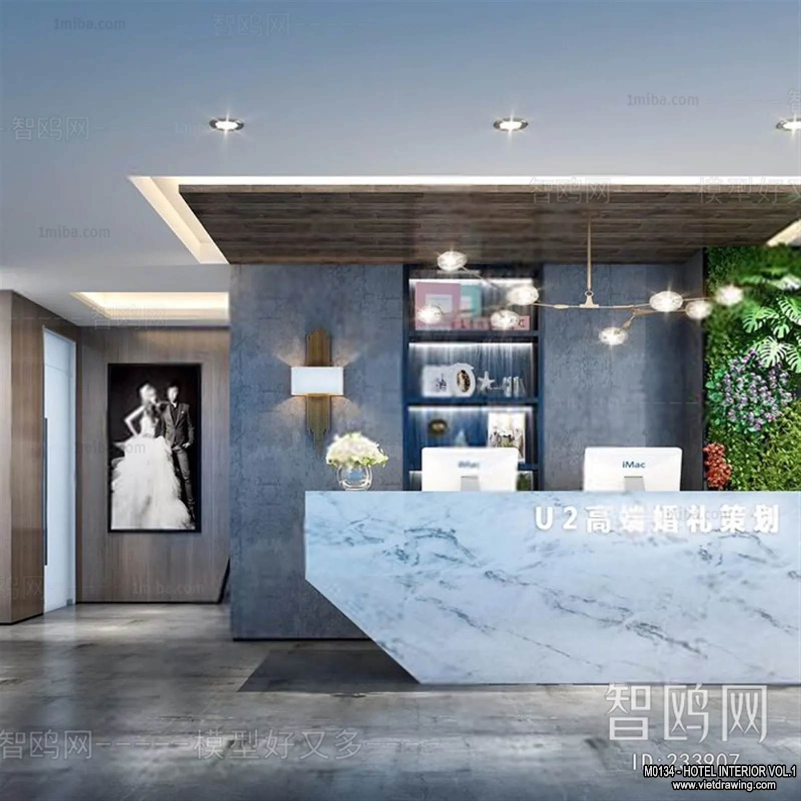 Hotel - Reception - 3D Interior Scene - 3D Models - 329