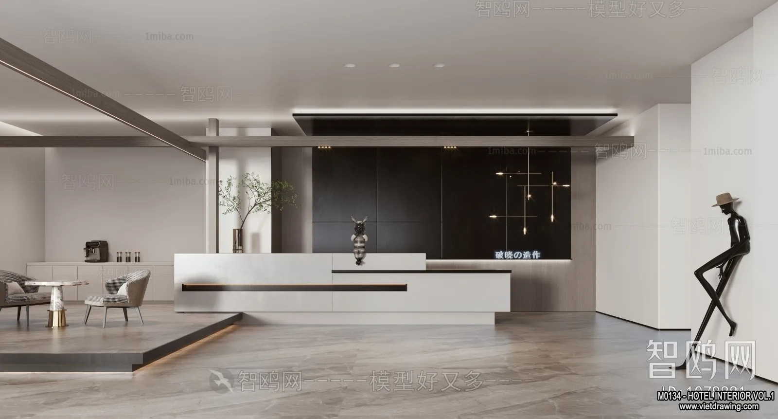 Hotel - Reception - 3D Interior Scene - 3D Models - 330