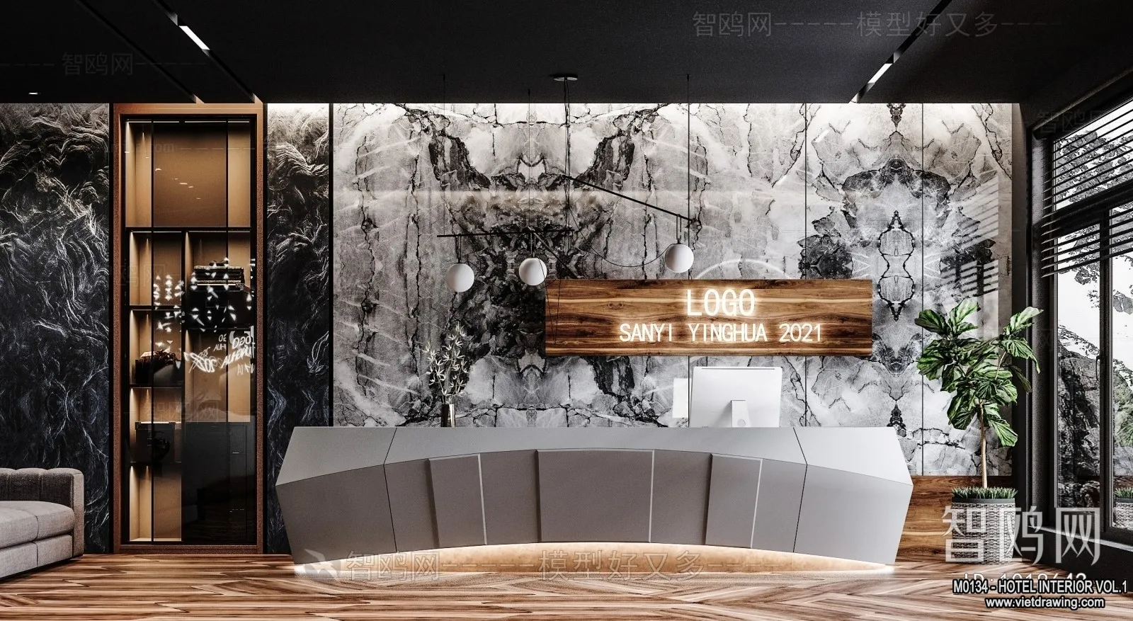 Hotel - Reception - 3D Interior Scene - 3D Models - 331