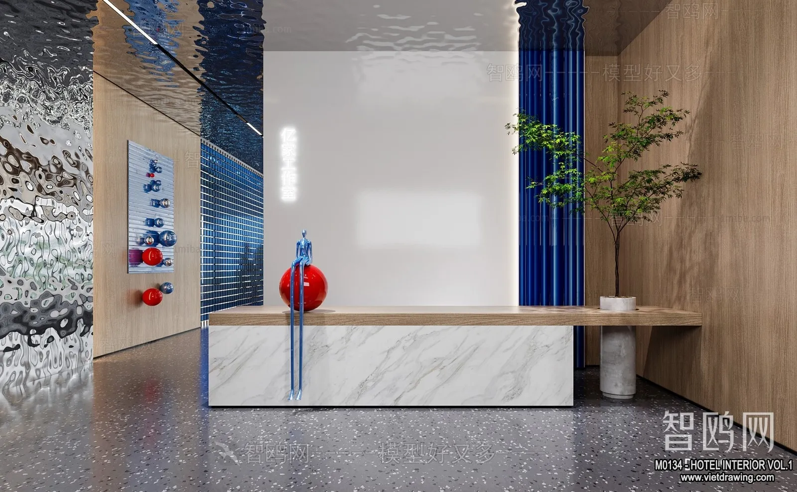 Hotel - Reception - 3D Interior Scene - 3D Models - 332