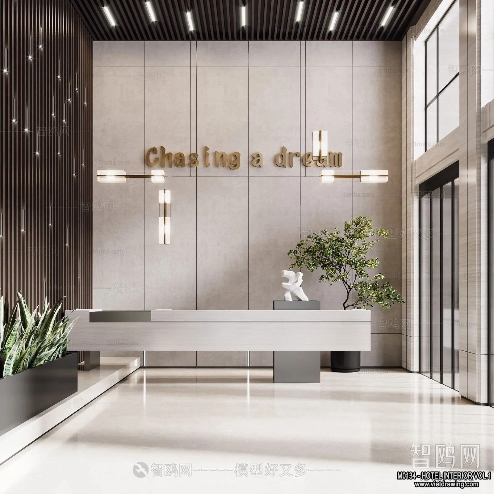 Hotel - Reception - 3D Interior Scene - 3D Models - 333