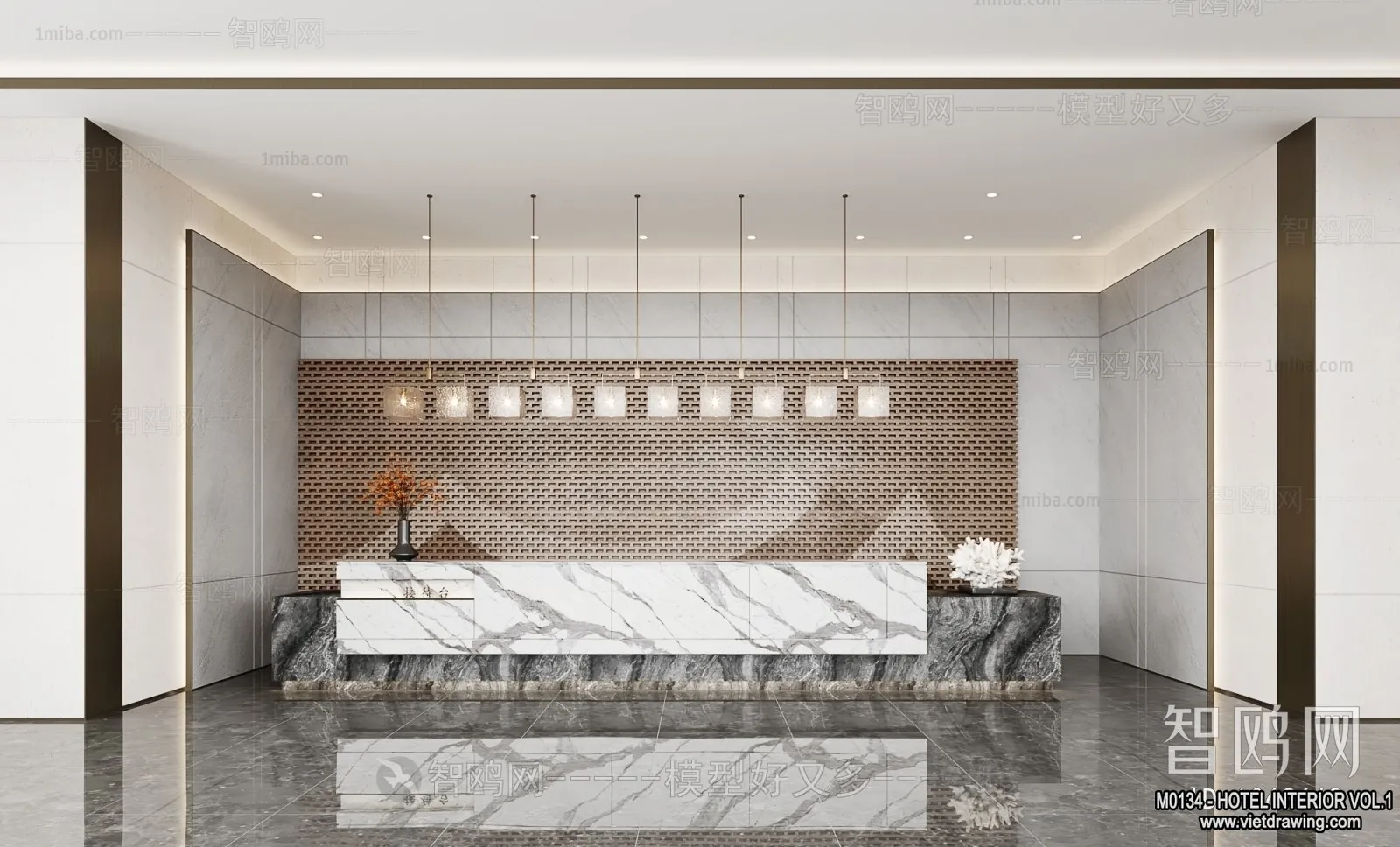 Hotel - Reception - 3D Interior Scene - 3D Models - 334