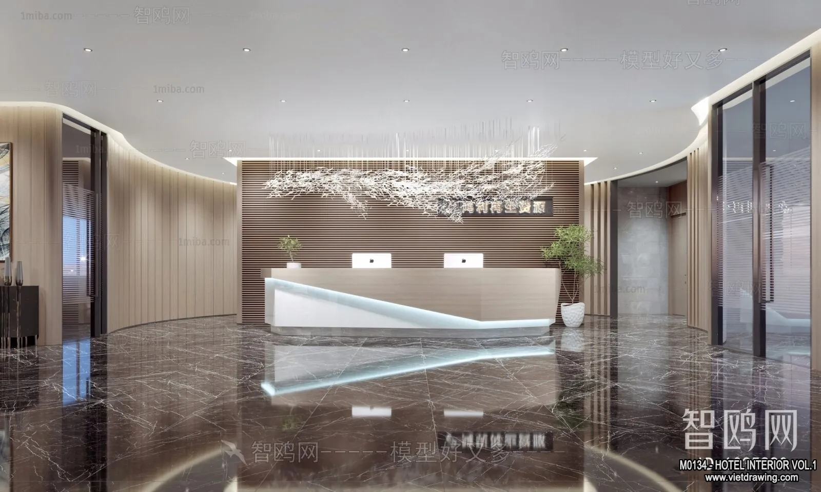 Hotel - Reception - 3D Interior Scene - 3D Models - 335