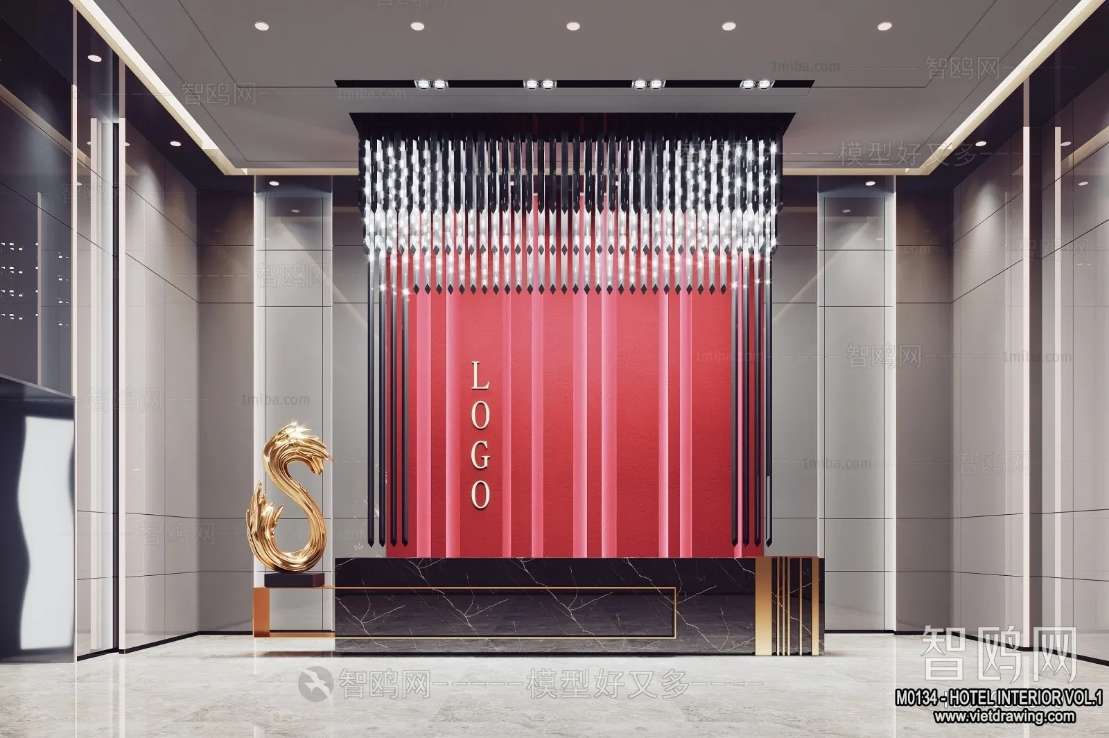 Hotel - Reception - 3D Interior Scene - 3D Models - 336