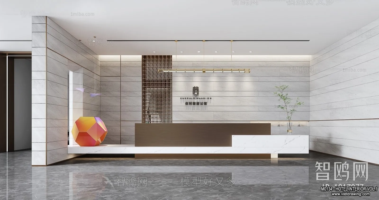 Hotel - Reception - 3D Interior Scene - 3D Models - 339