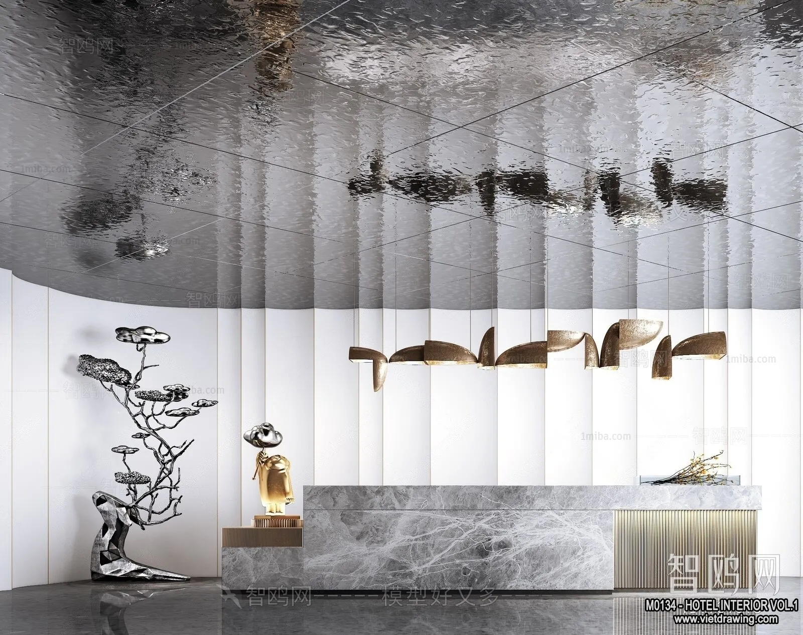 Hotel - Reception - 3D Interior Scene - 3D Models - 340