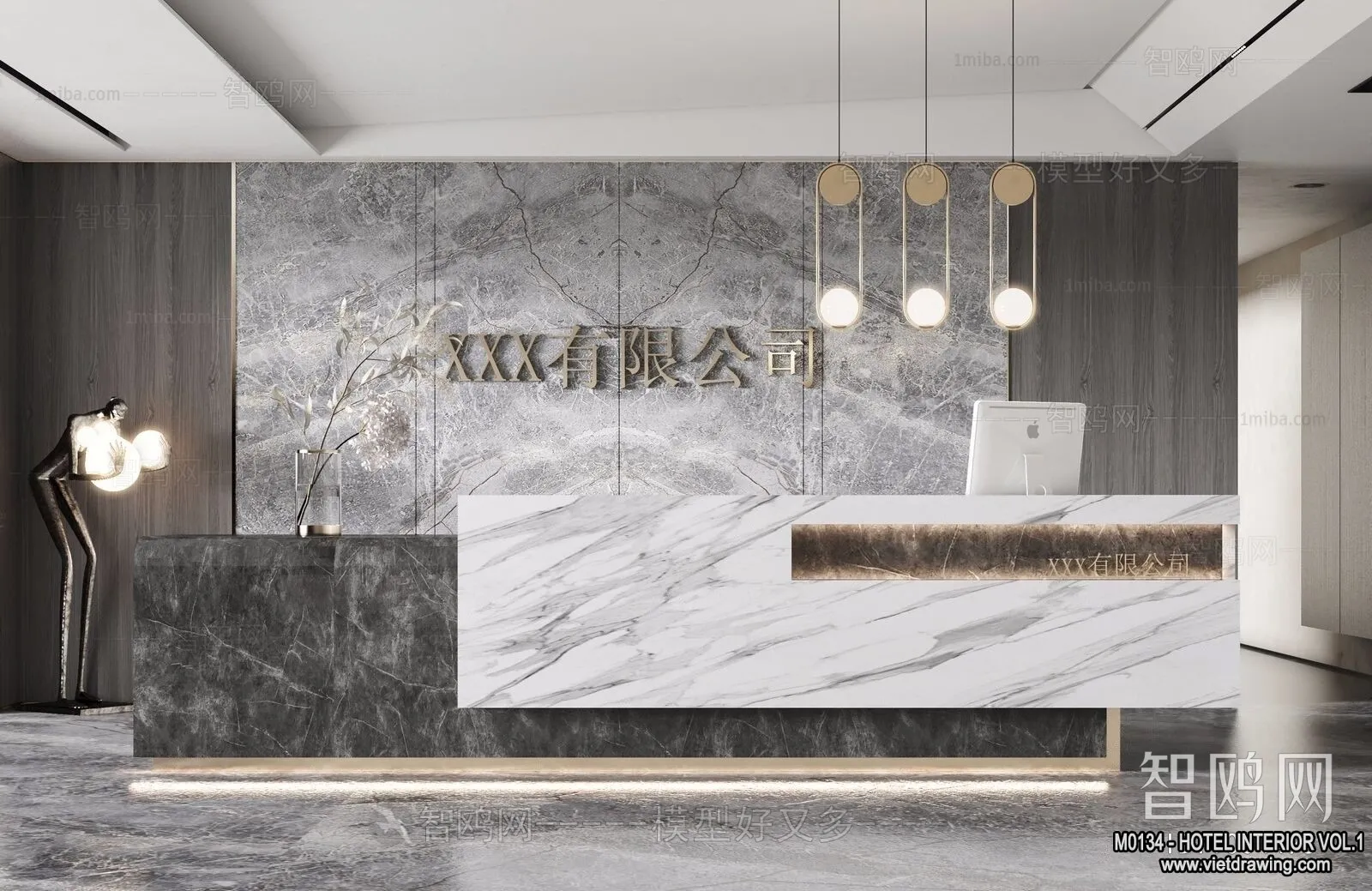 Hotel - Reception - 3D Interior Scene - 3D Models - 343