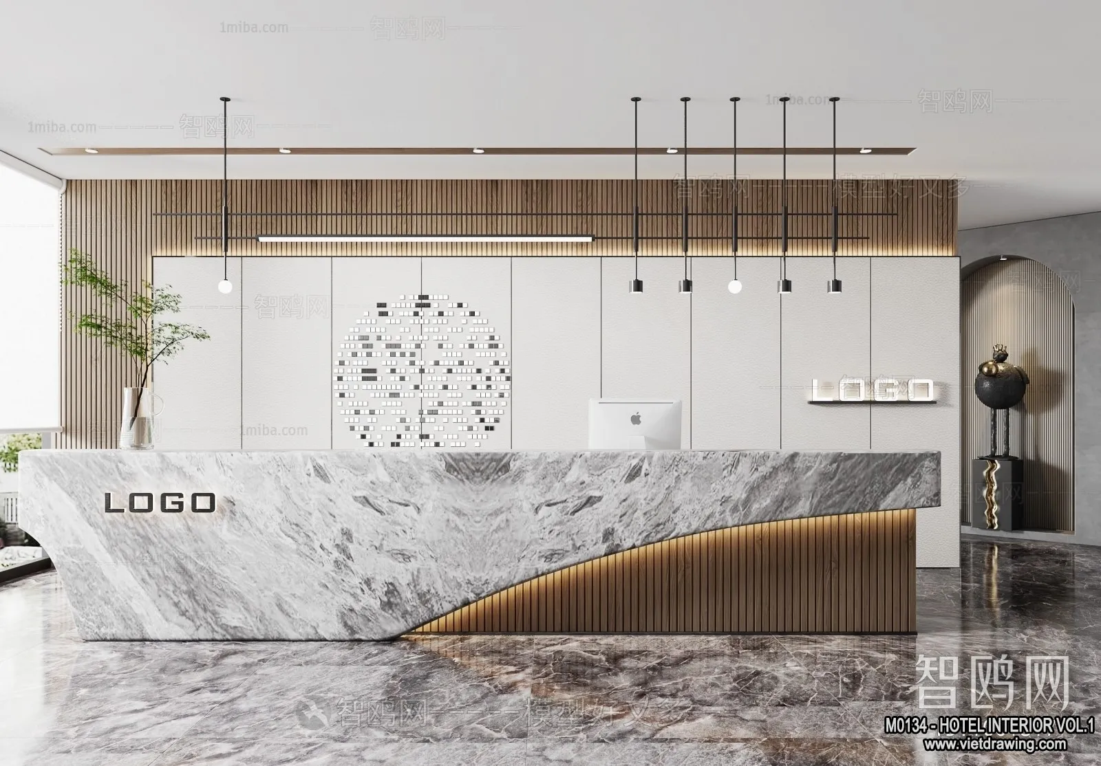 Hotel - Reception - 3D Interior Scene - 3D Models - 344