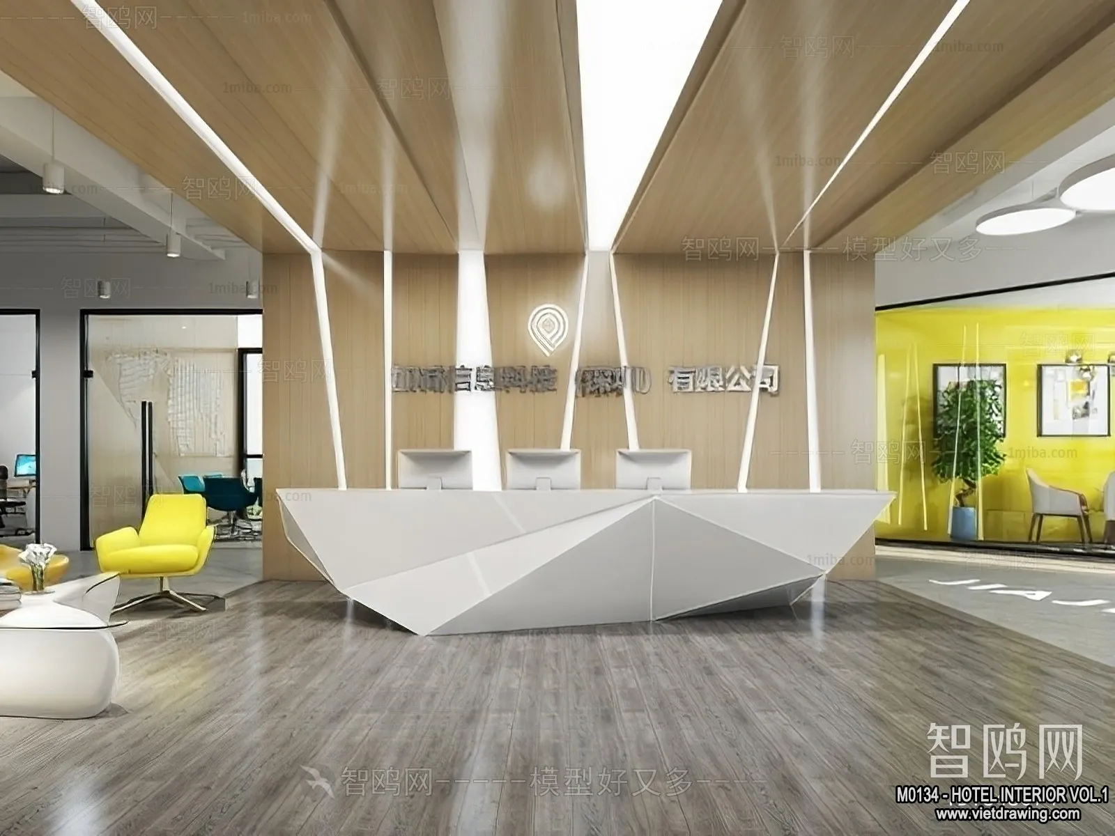 Hotel - Reception - 3D Interior Scene - 3D Models - 345