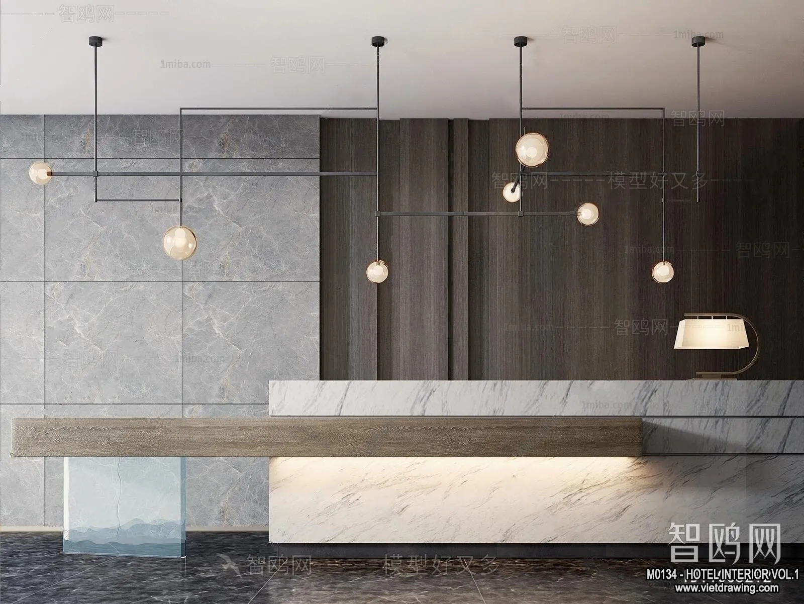 Hotel - Reception - 3D Interior Scene - 3D Models - 348