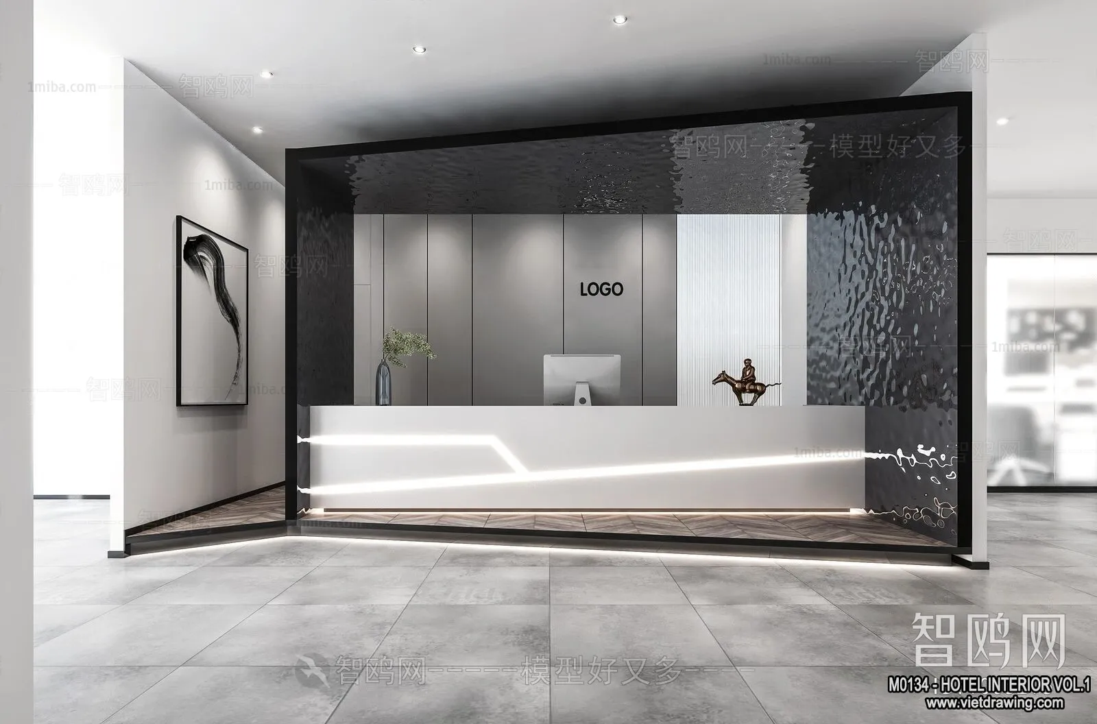 Hotel - Reception - 3D Interior Scene - 3D Models - 350