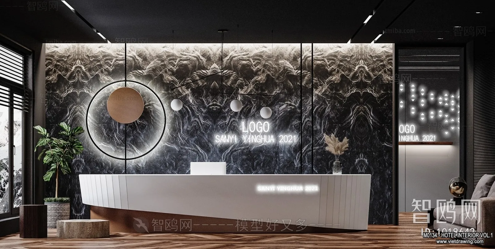 Hotel - Reception - 3D Interior Scene - 3D Models - 351