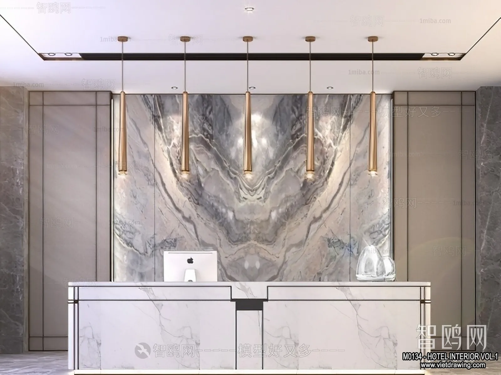 Hotel - Reception - 3D Interior Scene - 3D Models - 352