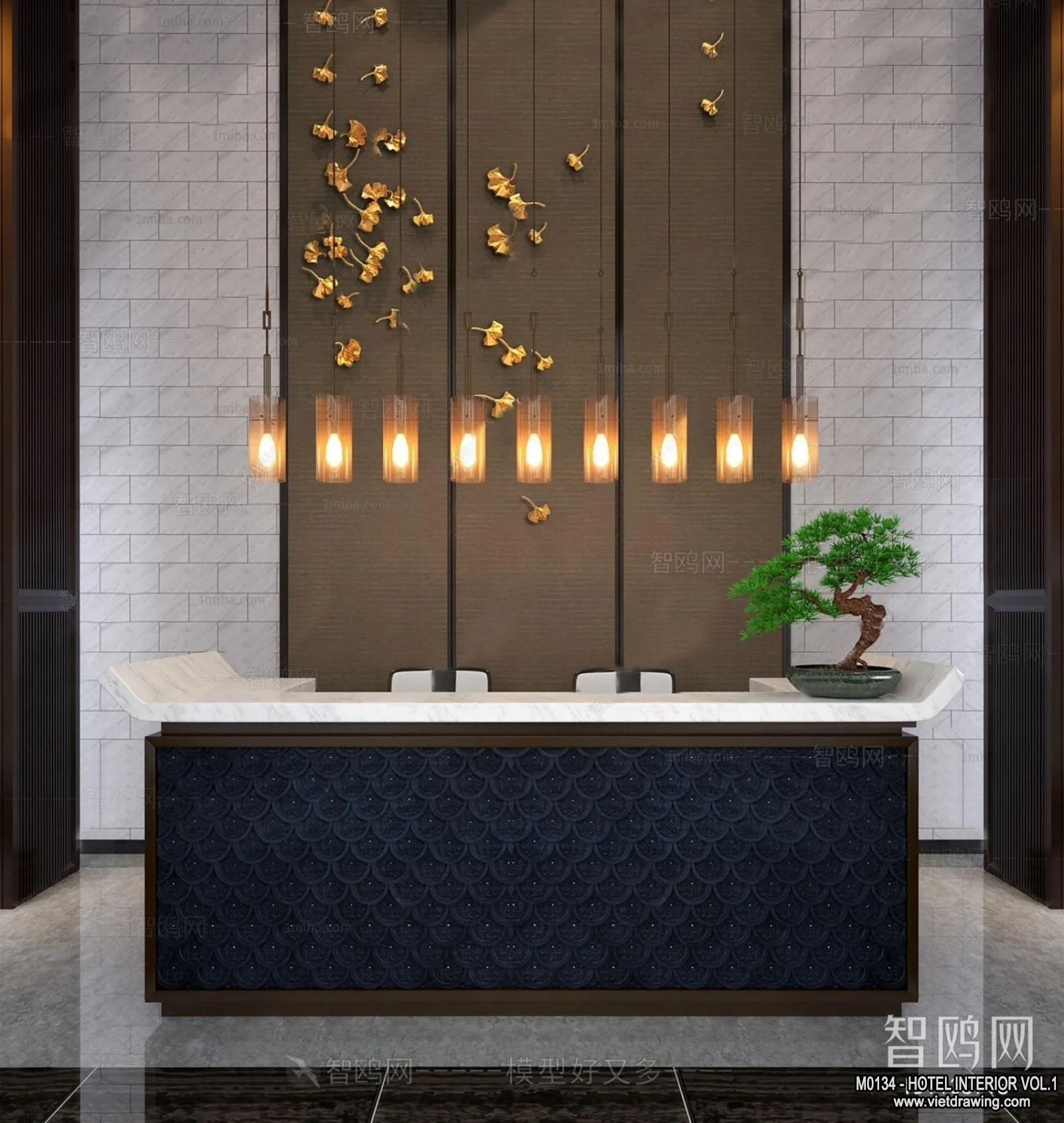 Hotel - Reception - 3D Interior Scene - 3D Models - 355