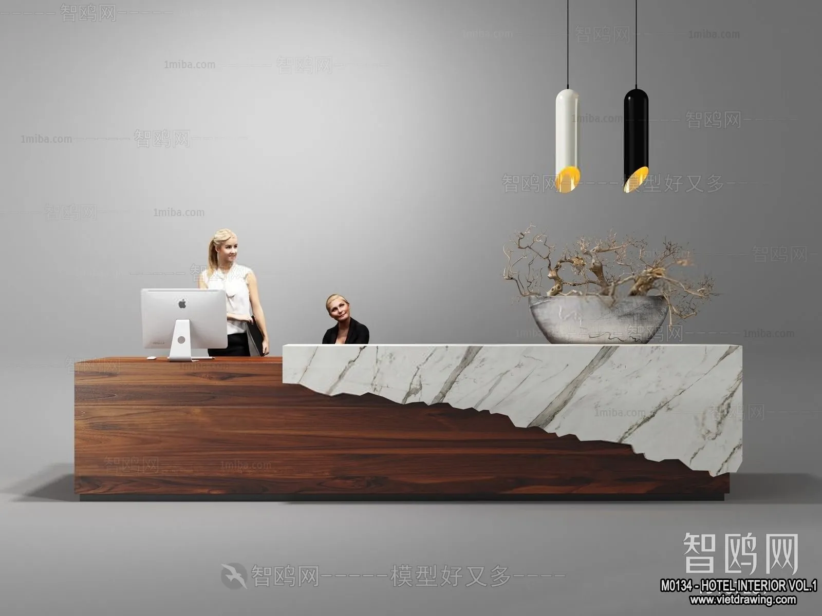 Hotel - Reception - 3D Interior Scene - 3D Models - 358