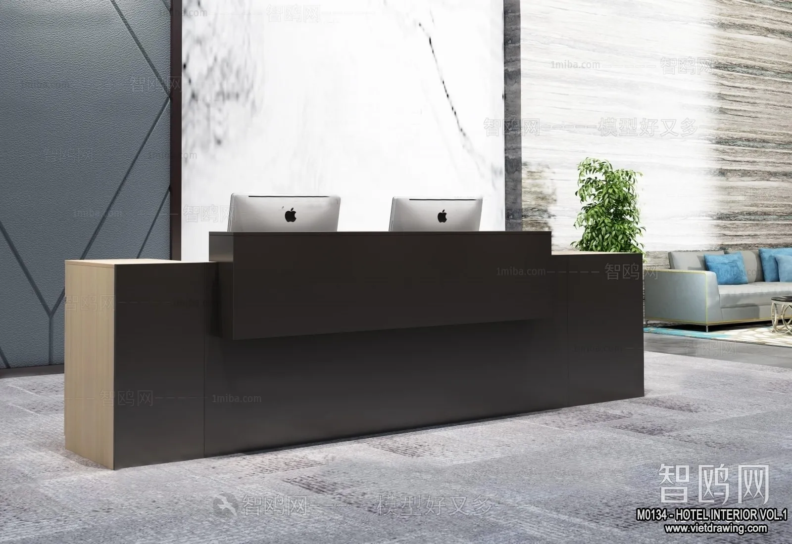 Hotel - Reception - 3D Interior Scene - 3D Models - 370