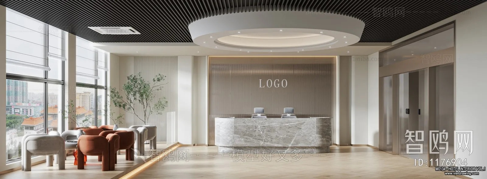 Hotel - Reception - 3D Interior Scene - 3D Models - 371
