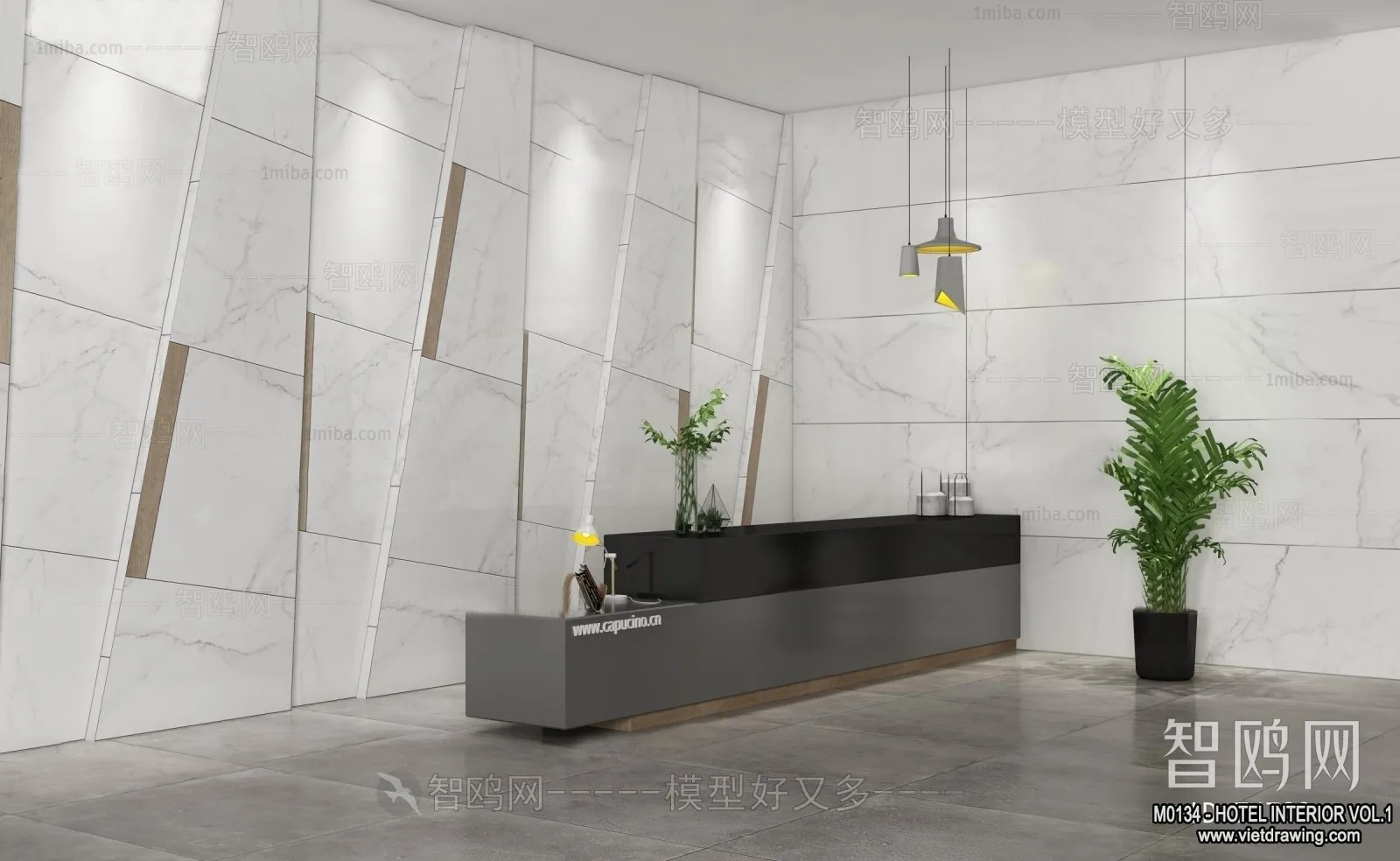 Hotel - Reception - 3D Interior Scene - 3D Models - 372