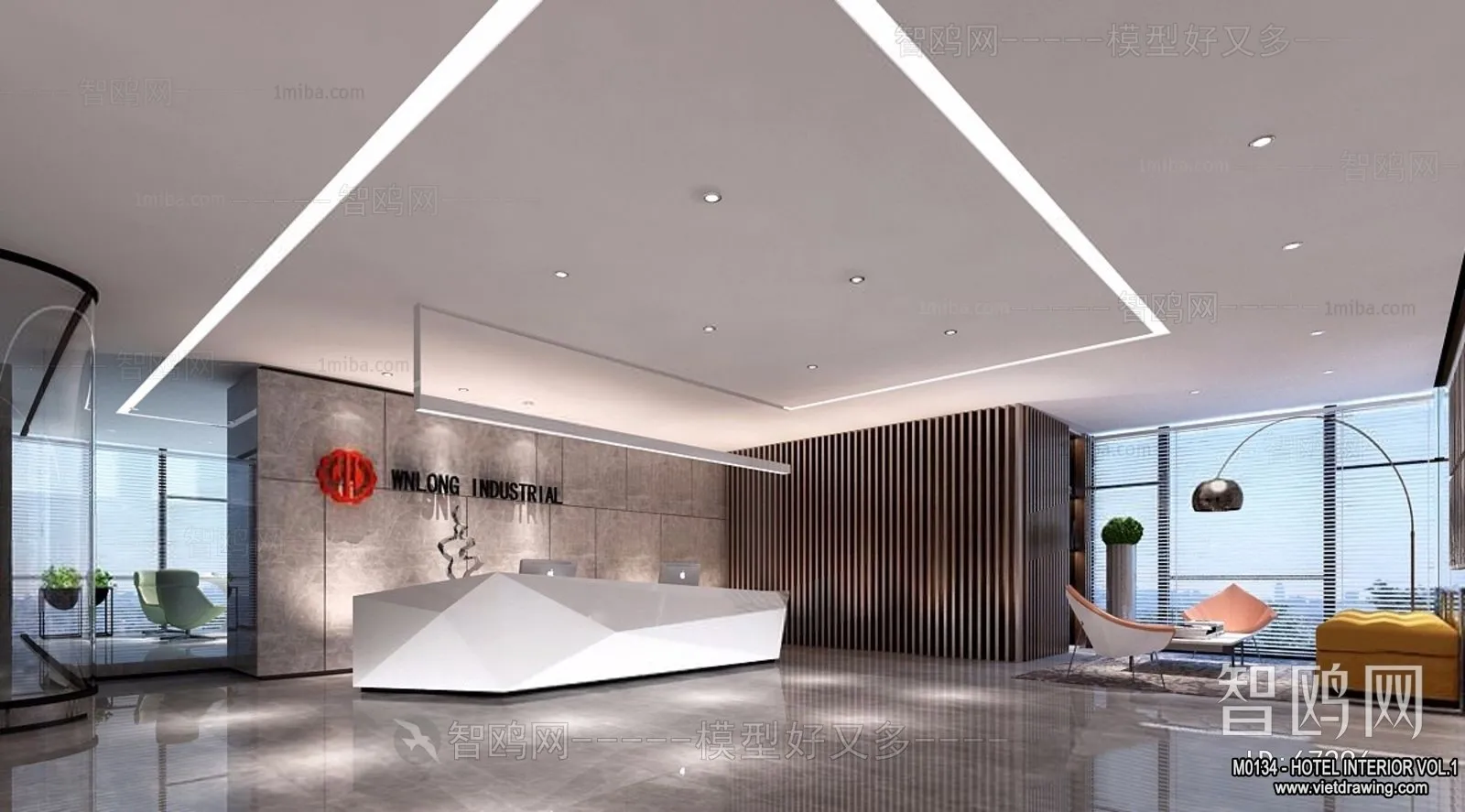 Hotel - Reception - 3D Interior Scene - 3D Models - 375