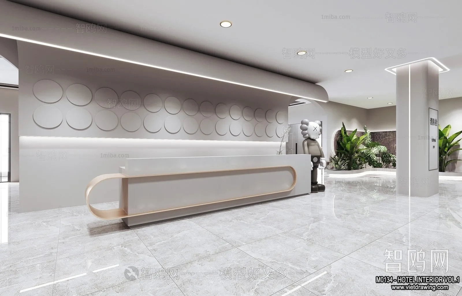 Hotel - Reception - 3D Interior Scene - 3D Models - 378