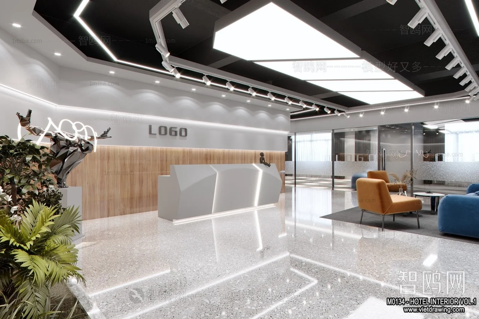 Hotel - Reception - 3D Interior Scene - 3D Models - 379