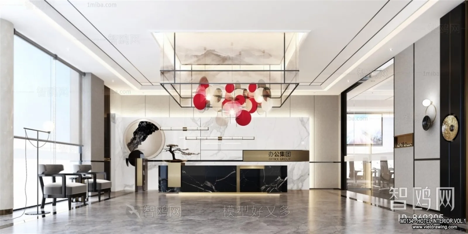 Hotel - Reception - 3D Interior Scene - 3D Models - 381