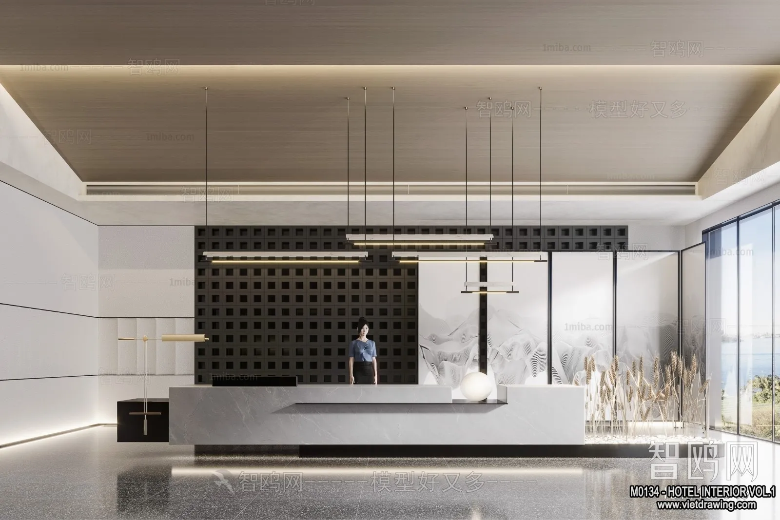 Hotel - Reception - 3D Interior Scene - 3D Models - 382